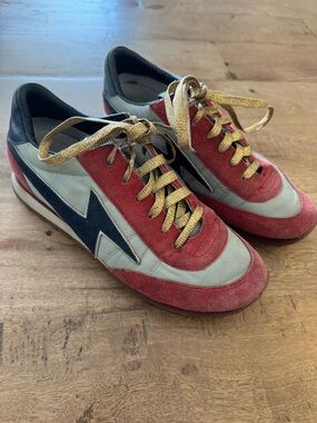 MARC JACOBS Astor Jogger Lightning Bolt Sneakers designer gold lace colorblock